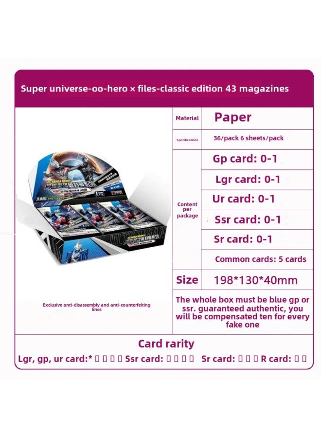 Authentic Ultraman Card Game Cards Touro Continent Naruto Shippuden Cards Table Game Toys Fast Delivery-Color:1 Yuan Classic Version 36 Packs Full Box - Image 1
