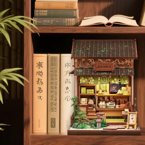 Cutefun Book Nook Kit DIY Miniature Dollhouse Kit for Adults Teens and Beginners Japanese Dessert Shop Booknook Tiny House Bookshelf Decor 3D Wooden Puzzles Creative Gifts for Family Sweet Shop - Image 5