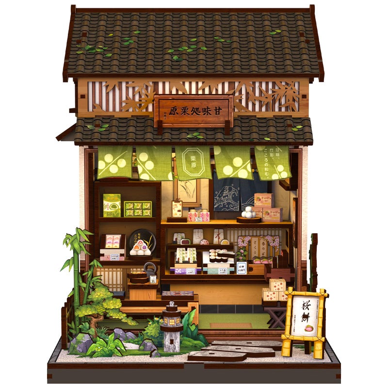 Cutefun Book Nook Kit DIY Miniature Dollhouse Kit for Adults Teens and Beginners Japanese Dessert Shop Booknook Tiny House Bookshelf Decor 3D Wooden Puzzles Creative Gifts for Family Sweet Shop - Image 3