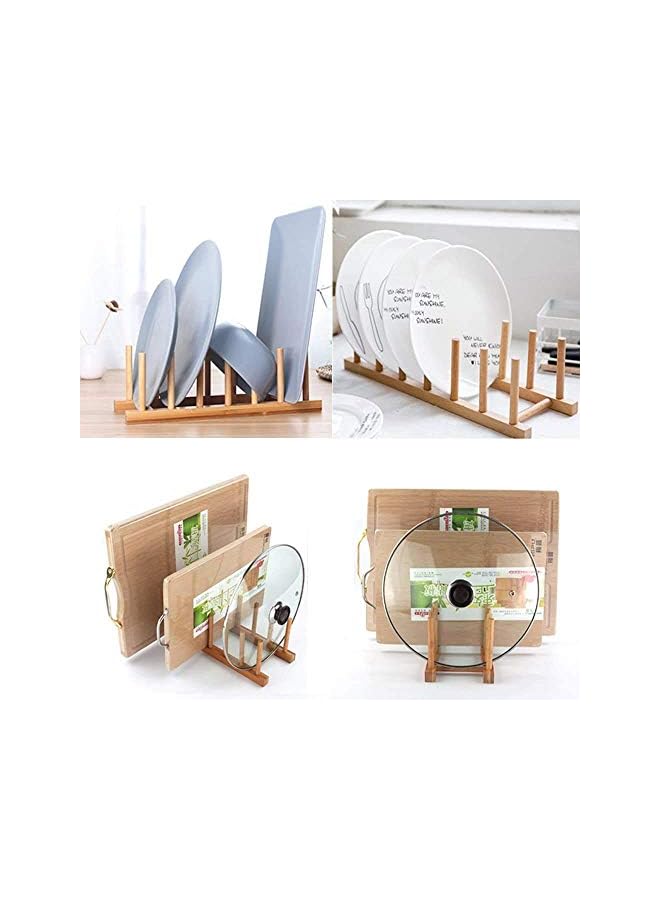 Innerneed Wooden Dish Rack Plates Holder Compact Kitchen Storage Cabinet Organizer For Dish/Plate/Bowl/Cup/Pot Lid/Cutting Board - Image 3