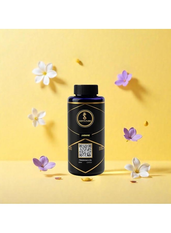 Scenta Flora Jasmine Fragrance Oil for Scent Diffusers Aromatherapy 200 ml | IFRA Certified | Blend of Jasmine, Tuberose & Violet for Homes, Hotels, and Offices | Designed to Enrich Any Space - Image 4