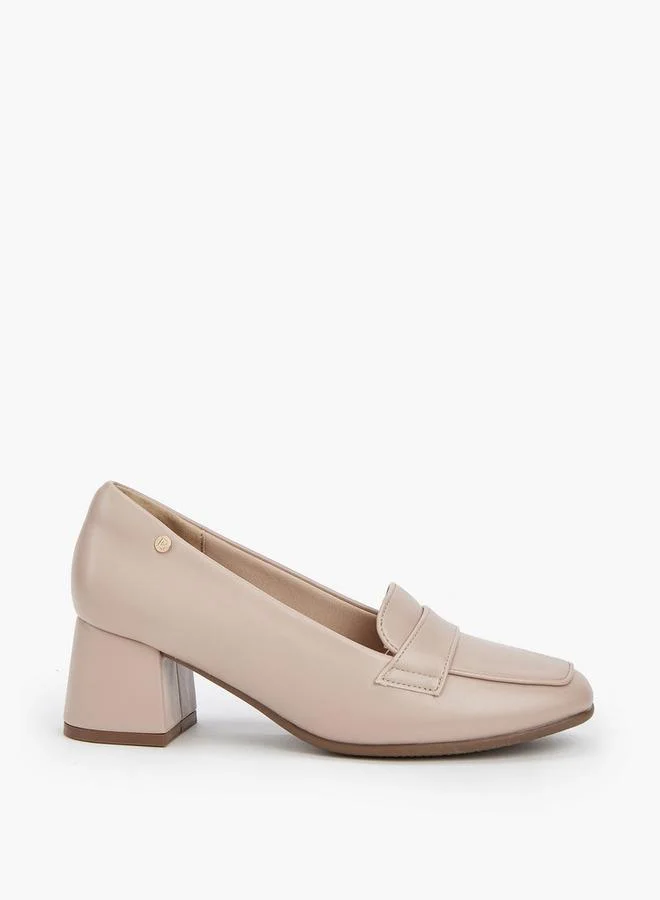 Flora Bella By Shoexpress Flora Bella Solid Slip-On Loafers With Block Heel
