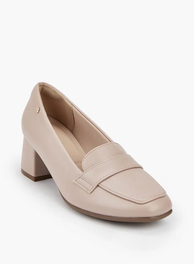 Flora Bella By Shoexpress Flora Bella Solid Slip-On Loafers With Block Heel