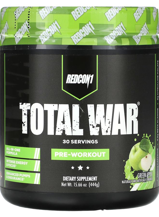 REDCON1 Total War PreWorkout Green Apple 15.66 oz (444 g)