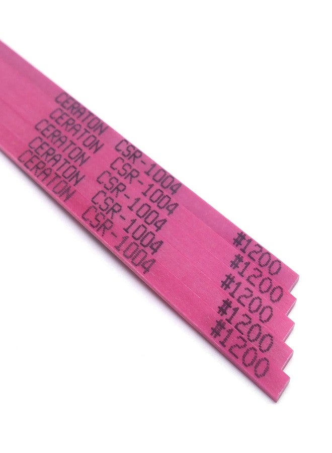 MIRACLE Ceraton Ceramic Fiber Stone Pack of 10 100(L) x 4(W) x 1(T) mm for Grinding Polishing Deburring Lapping Metal Wood Molds Plastic Compatible with Air Tools Ultrasonic Polishers (#1200 Red) - Image 1