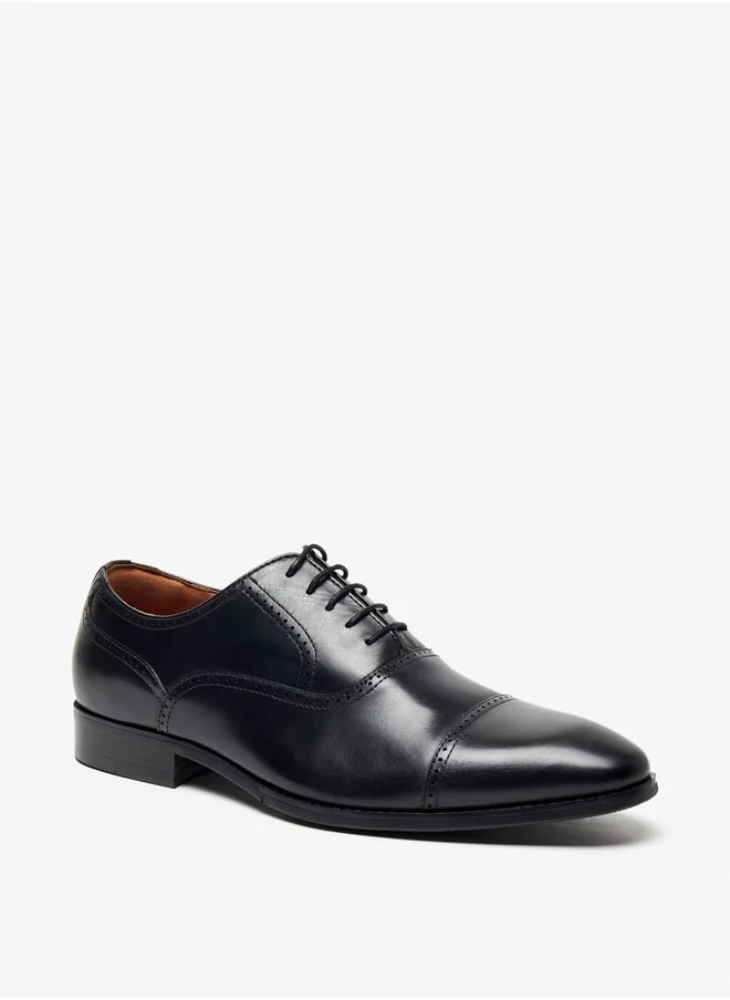 دوتشيني Men's Solid Lace-Up Oxford Shoes