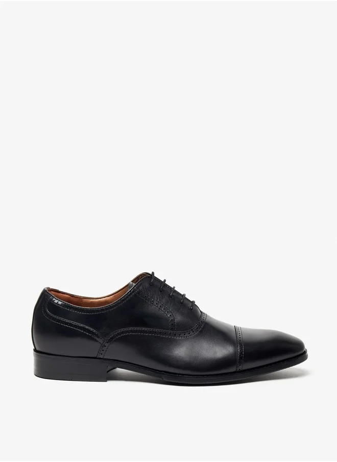 دوتشيني Men's Solid Lace-Up Oxford Shoes