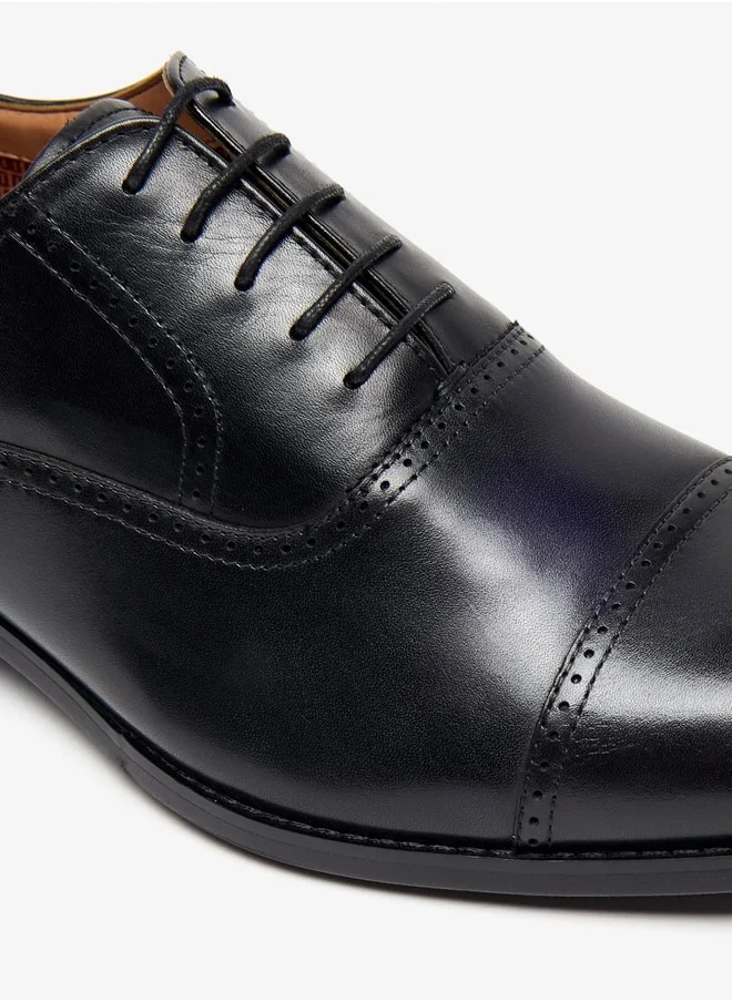 دوتشيني Men's Solid Lace-Up Oxford Shoes
