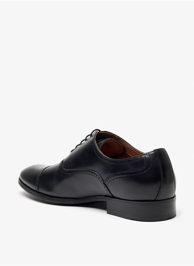 دوتشيني Men's Solid Lace-Up Oxford Shoes