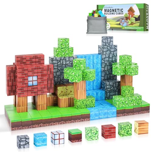 civan Magnetic Blocks Magnetic Tiles Building Blocks Boys Toys Age 46 68 Kids Stem Montessori Sensory Game Toy Birthday Easter Gifts for Boys Girls 3 63pcs - Image 1