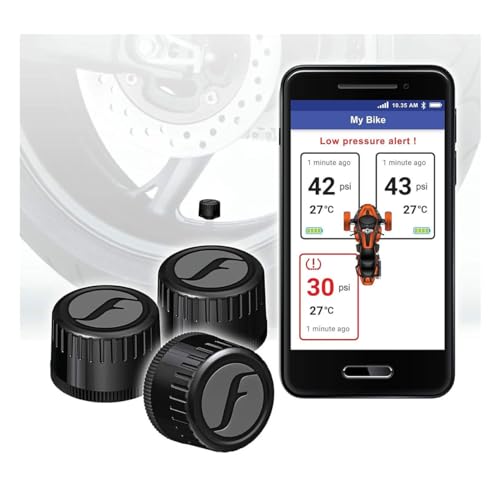 FOBO Bike 2 for Trike Smart Bluetooth TPMS Tire Pressure Monitoring Systems (Black) Support Android, iOS and BRP Connect, 6 Level Alert - Image 2