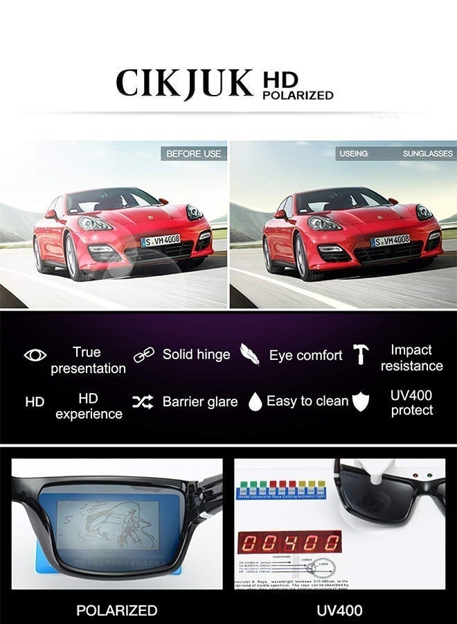 CIKJUK Polarized Sunglasses for Men Women Square UV400 Protection Sun Glasses Sport Men's Women's Sunglass Driving Sun Glas Travel Driving Shades Daily Life Eyewear Black - Image 2