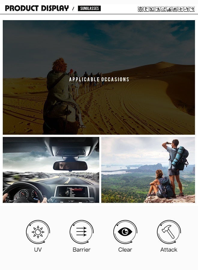 CIKJUK Polarized Sunglasses for Men Women Square UV400 Protection Sun Glasses Sport Men's Women's Sunglass Driving Sun Glas Travel Driving Shades Daily Life Eyewear Black - Image 5