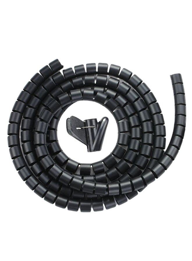 Loquat Wire Wrap Cord Organizer Cable Tube Black 20mm
