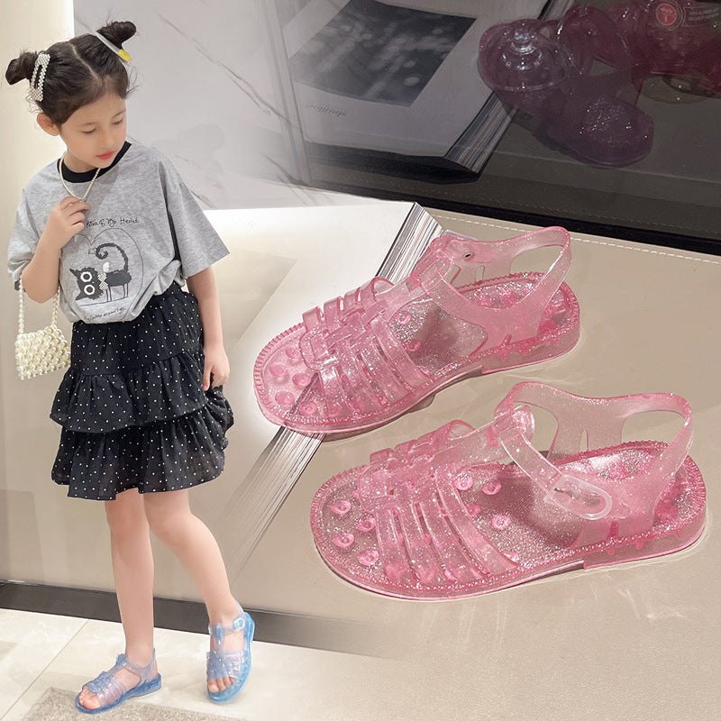 New Cute Children'S Garden Shoes Summer Outdoor Sandals Pvc Solid Color Princess Bird Nest Shoes Non-Slip Slippers - Image 5