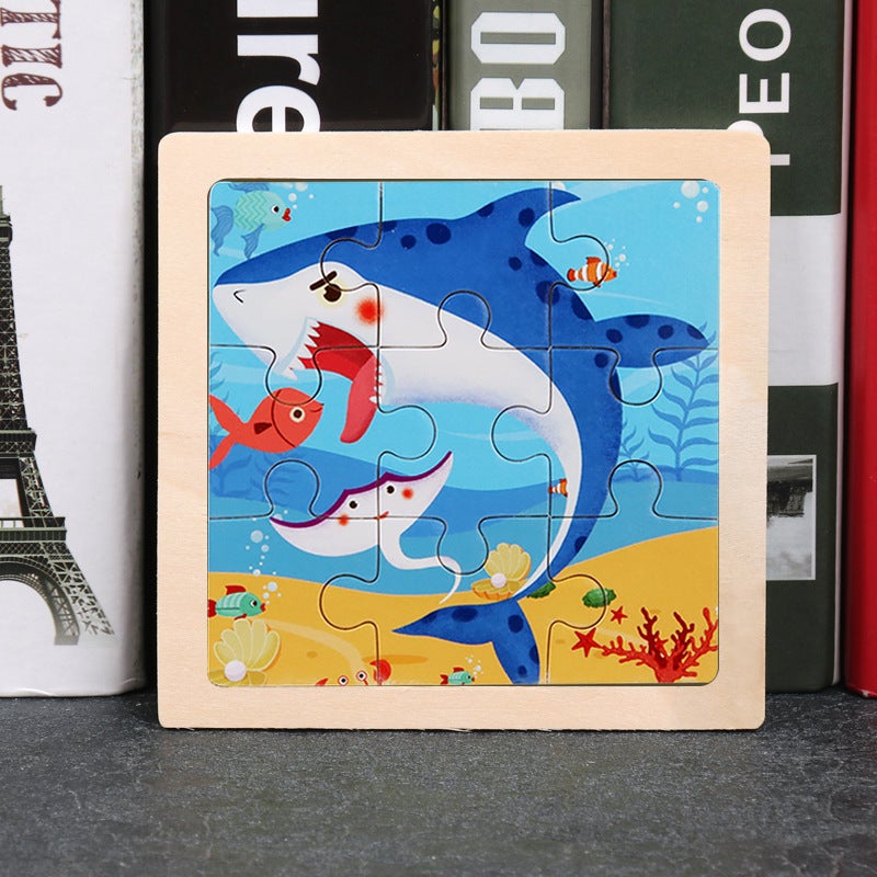 Children'S Puzzle Kindergarten Baby Wooden Creative Cartoon Animal Puzzle 2-3-6 Years Old Educational Early Education Small Toys - Image 1