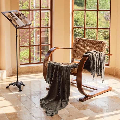 lifein Throw Blanket for Couch, Soft Boho Decor Bed Throw,Cozy Brown Knitted Chenille Small Farmhouse Lightweight Throw (Brown,50 * 60") - Image 4