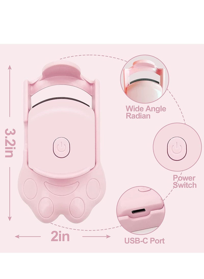 Heated Eyelash Curlers,Rechargeable Eyelash Curlers,Heated Lash Curler,Electric Eyelash Curler,Handheld Eyelash Heated Curler with Quick Pre-Heat,2 Heating Modes with Sensing Heating Silicone Pad