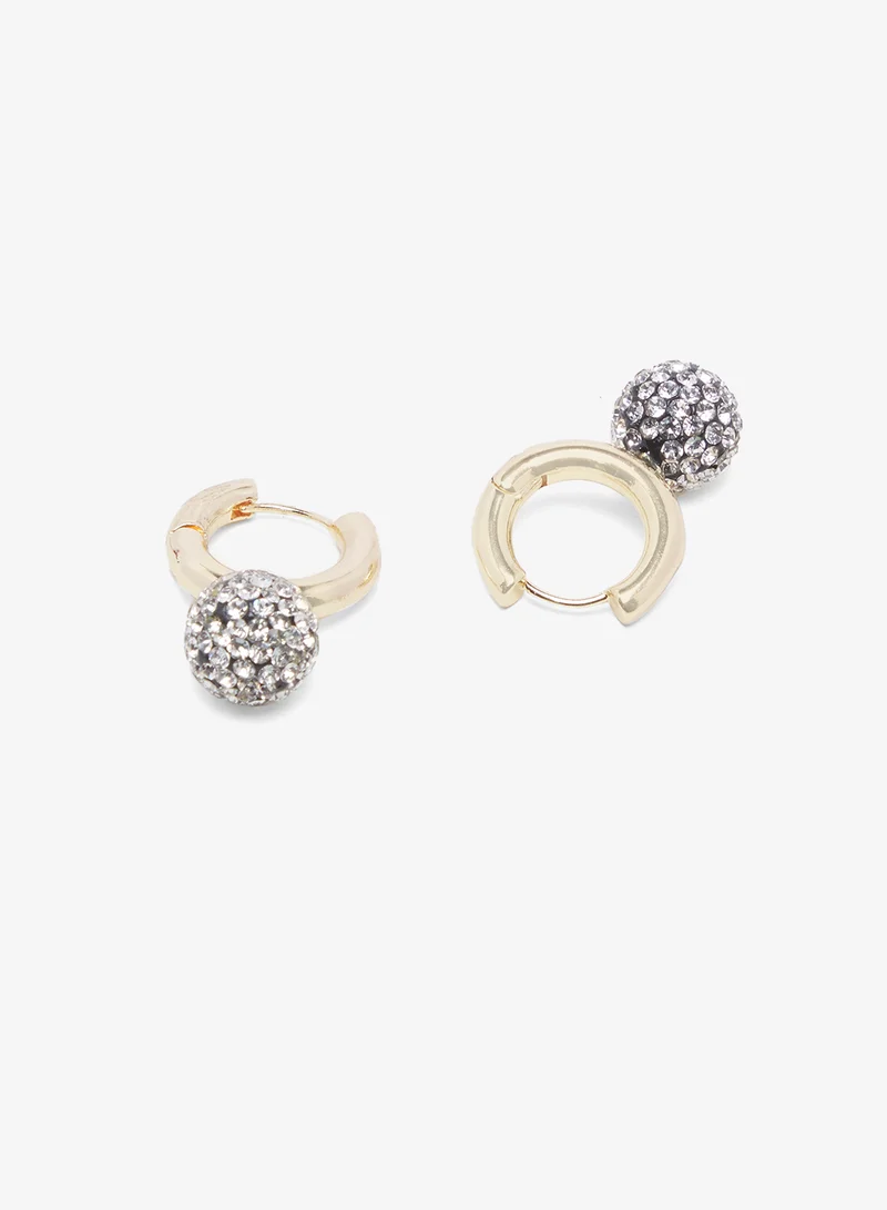 ELLA Gold Hoop With Rhinestone Embellished Earrings