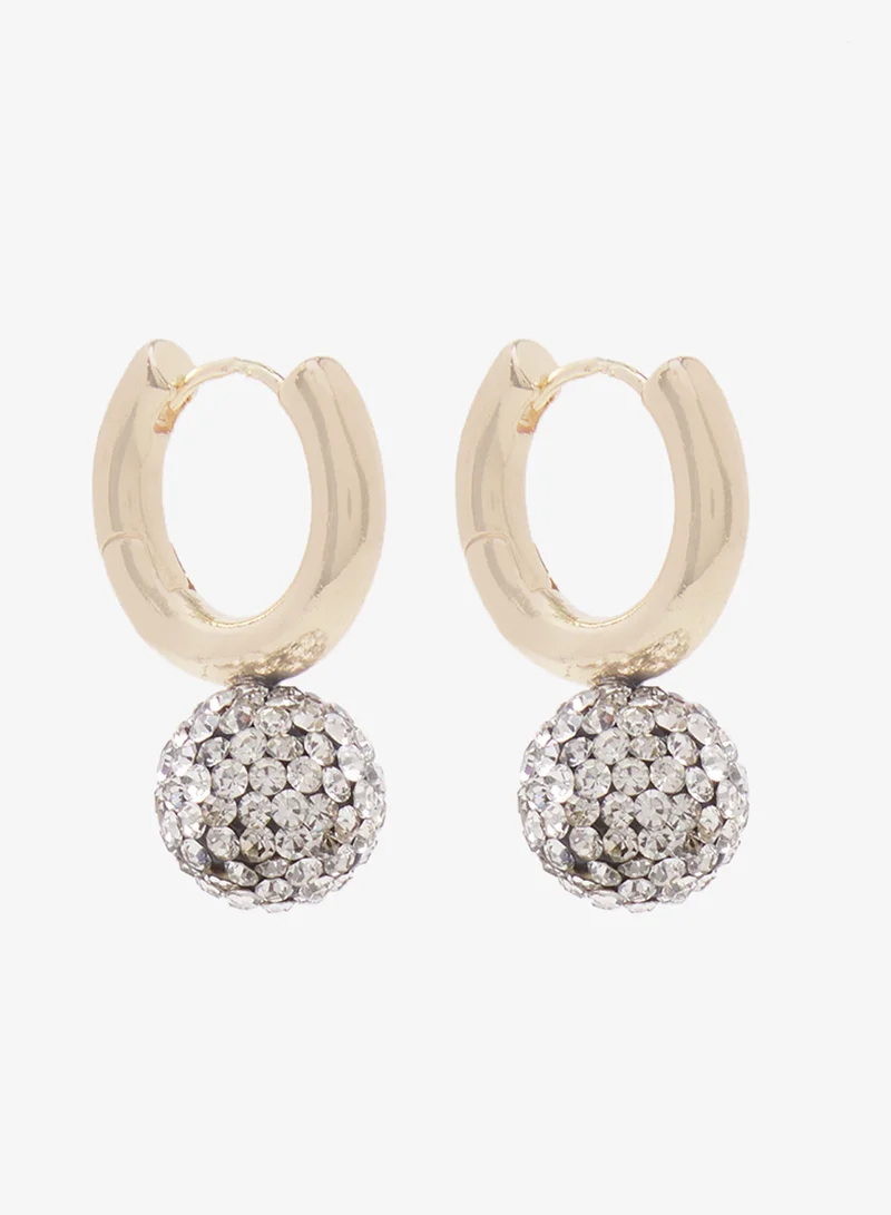 ELLA Gold Hoop With Rhinestone Embellished Earrings