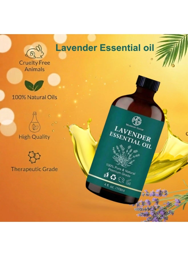 Mudassir Gulzar Cold Pressed Lavender Essential Oil 118ml, Lavender Oil for Humidifier, 100% Organic Lavender Oil for Diffuser, Aromatherapy, Skin Care & face - Image 4