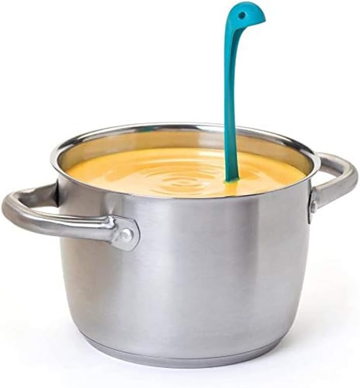 Long Handle Spoon - High Temp Resistant, Easy to Clean, Non-Toxic, Safe Material, Kitchen Essential, Blue Color