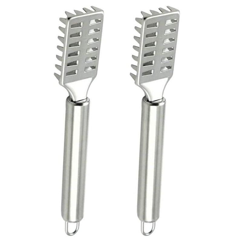 TENDULA Kitchen Tool Cleaning Fish Skin Scraper Stainless Steel Fish Scales Brush Cleaner Descale Skinner Scale Fishing Tools (2pcs) - Image 1