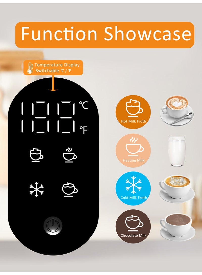 بريتيل Brutelle 5in1 صانع رغوة الحليب الكهربائي متعدد الوظائف صانع رغوة الحليب الساخن البارد 400 وات جهاز تسخين الحليب الهادئ التلقائي للكابتشينو والشوكولاتة الساخنة - Image 2