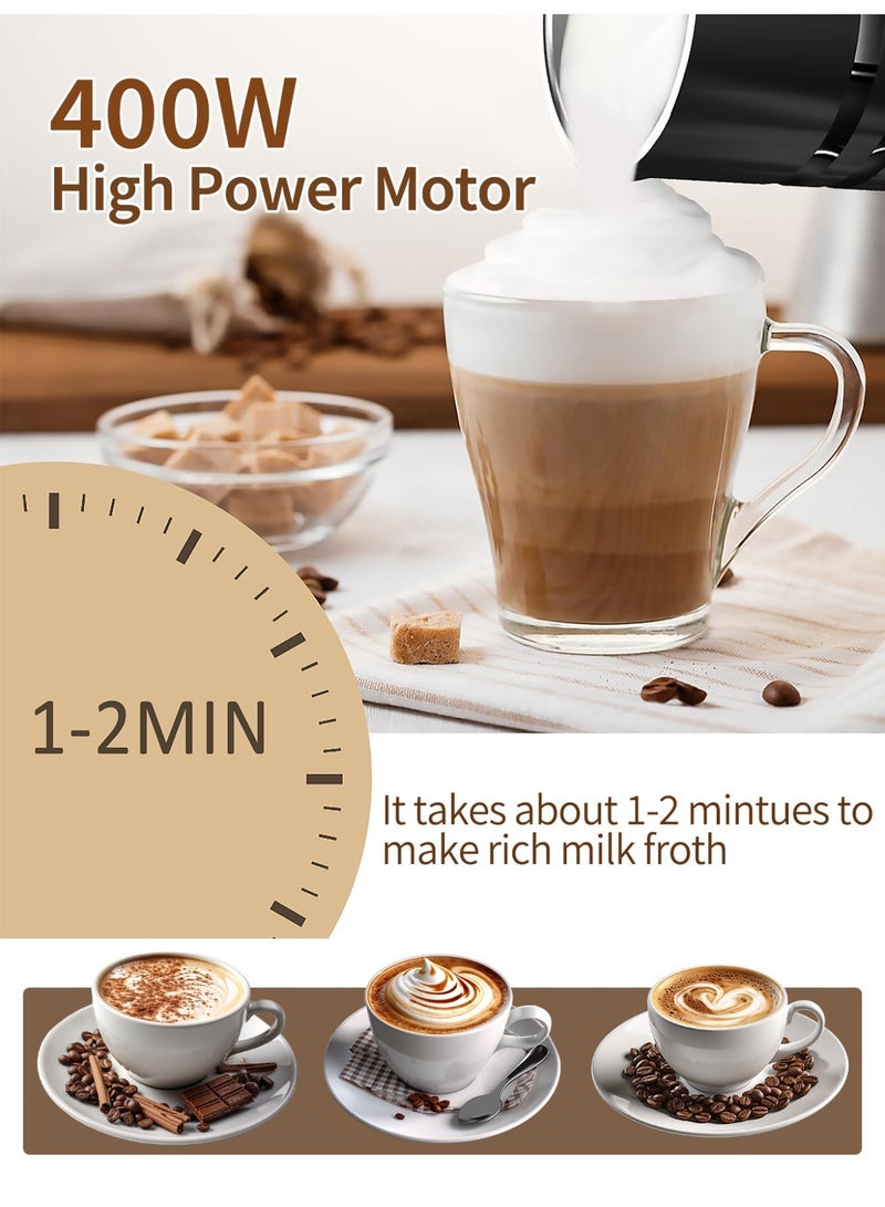 بريتيل Brutelle 5in1 صانع رغوة الحليب الكهربائي متعدد الوظائف صانع رغوة الحليب الساخن البارد 400 وات جهاز تسخين الحليب الهادئ التلقائي للكابتشينو والشوكولاتة الساخنة - Image 5