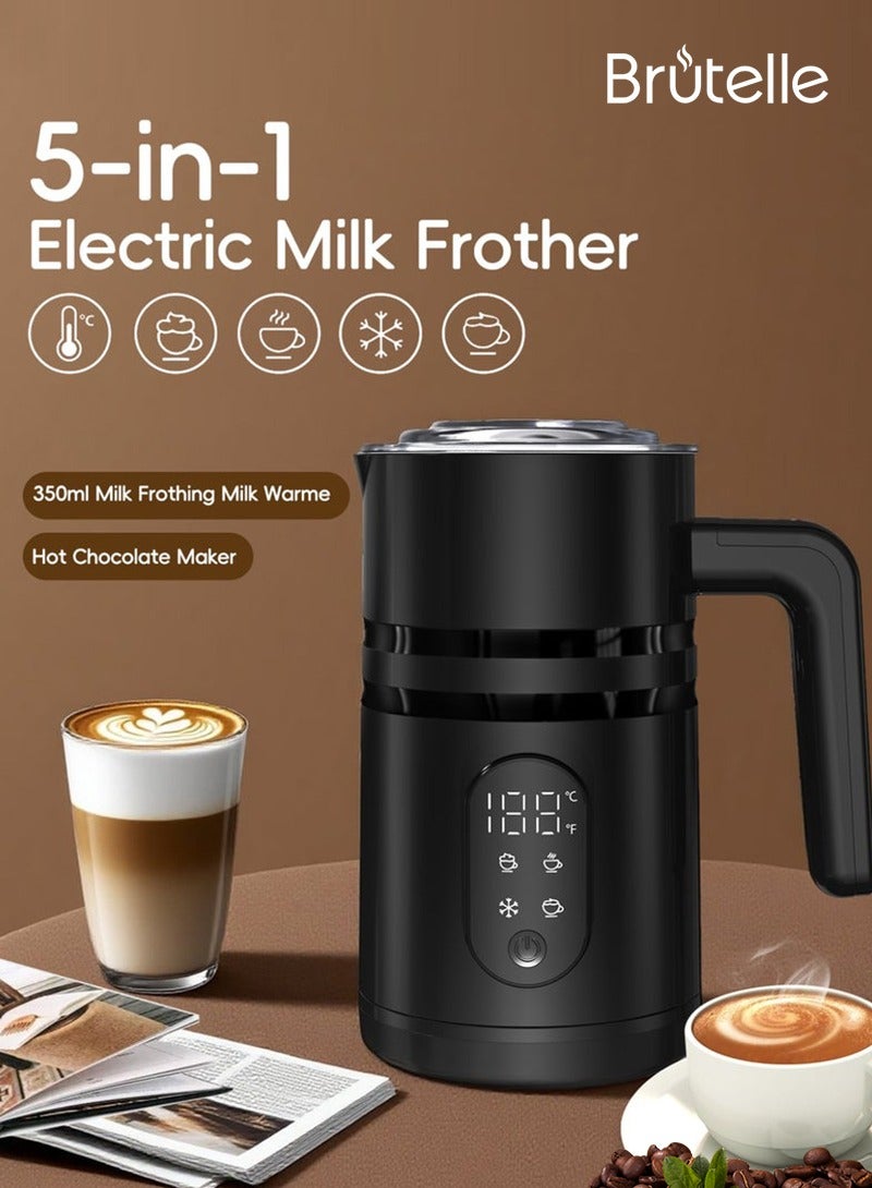 بريتيل Brutelle 5in1 صانع رغوة الحليب الكهربائي متعدد الوظائف صانع رغوة الحليب الساخن البارد 400 وات جهاز تسخين الحليب الهادئ التلقائي للكابتشينو والشوكولاتة الساخنة - Image 1