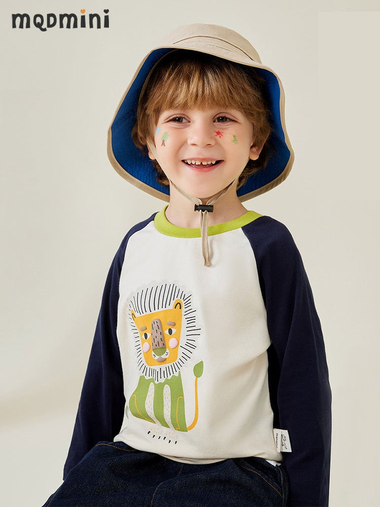 Mqdmini Children'S Clothing Spring New Children'S T-Shirt Cartoon Animal Boys Long Sleeve T-Shirt Girls Top Base Shirt - Image 2