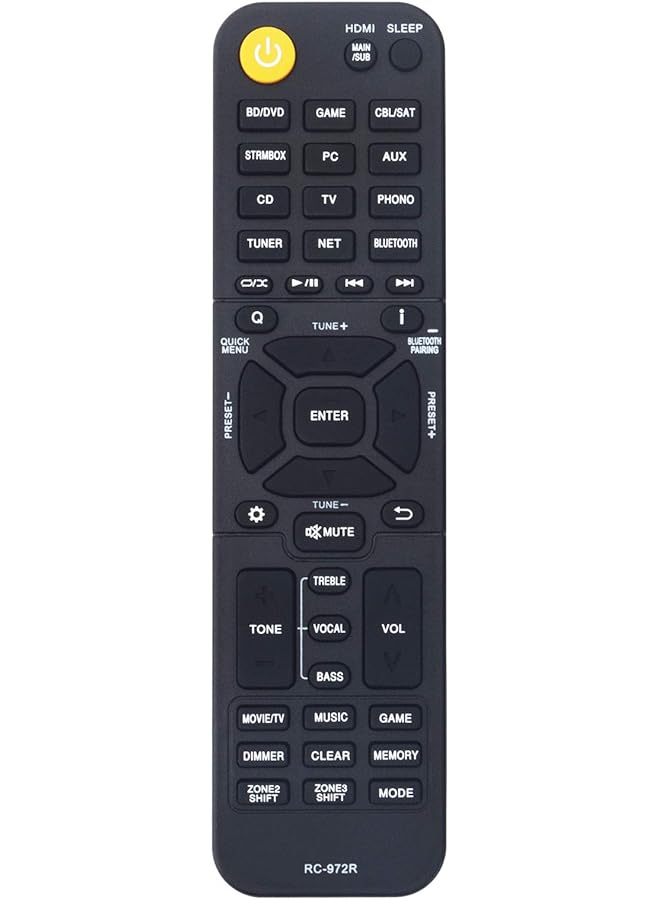 The Bros New RC-972R Replaced Remote Control-Fit for-Onkyo AV Receiver TXNR797 TX-NR696 TX-NR595 TX-NR6100 - Image 1