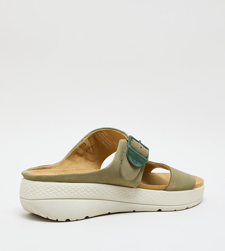 HUSH PUPPIES Women's Green Flat Sandals - Image 3