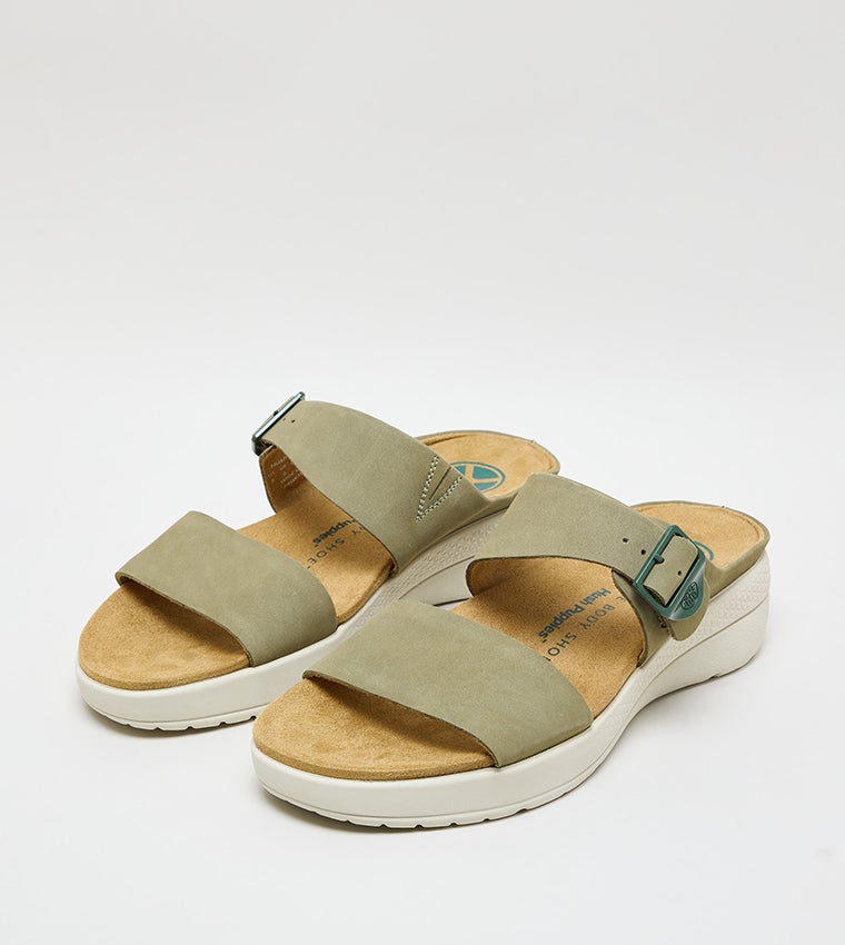 HUSH PUPPIES Women's Green Flat Sandals - Image 4