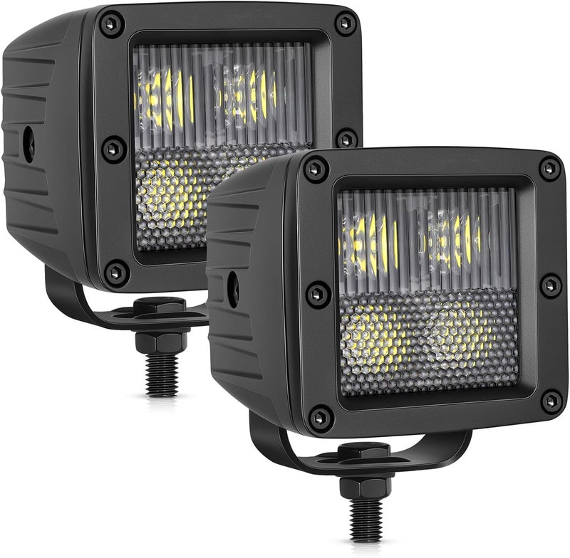 OFFROADTOWN LED Cubes, 3 Inch 80W CREE LED Pods Offroad Fog Lights Driving Ditch Backup Reverse Light for for Trucks UTV SUV ATV Motorcycle Pickup Boat - 2Pcs Driving Combo Beam - Image 1