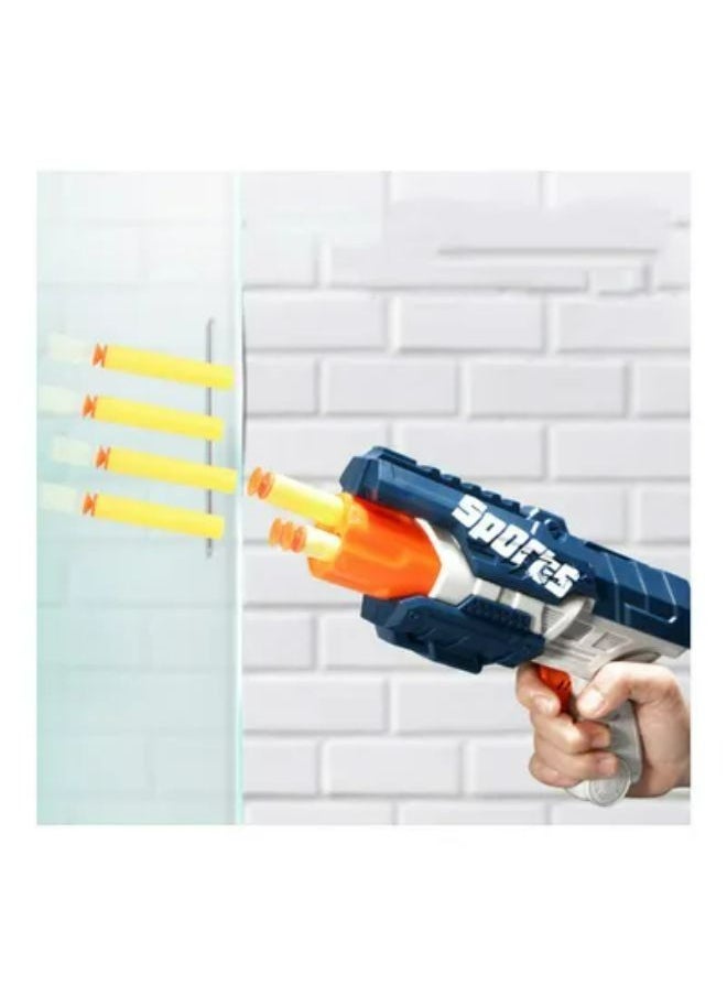 BK Gun Toy With 3 Soft Bullets - 21x12x5cm (Blue-Gray)  - Image 4
