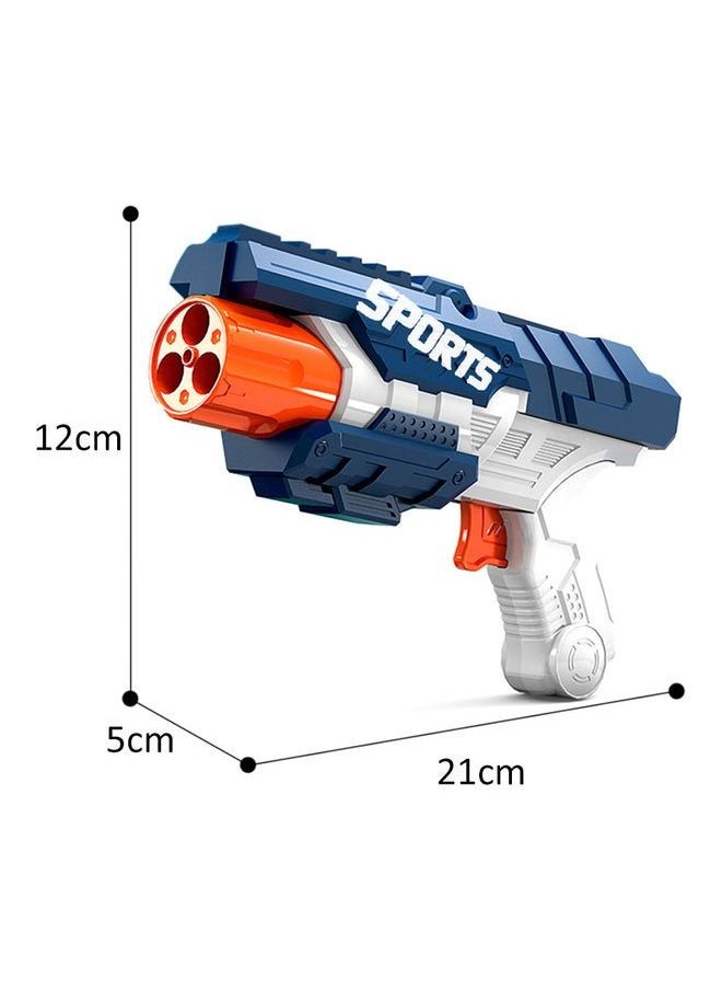 BK Gun Toy With 3 Soft Bullets - 21x12x5cm (Blue-Gray)  - Image 3