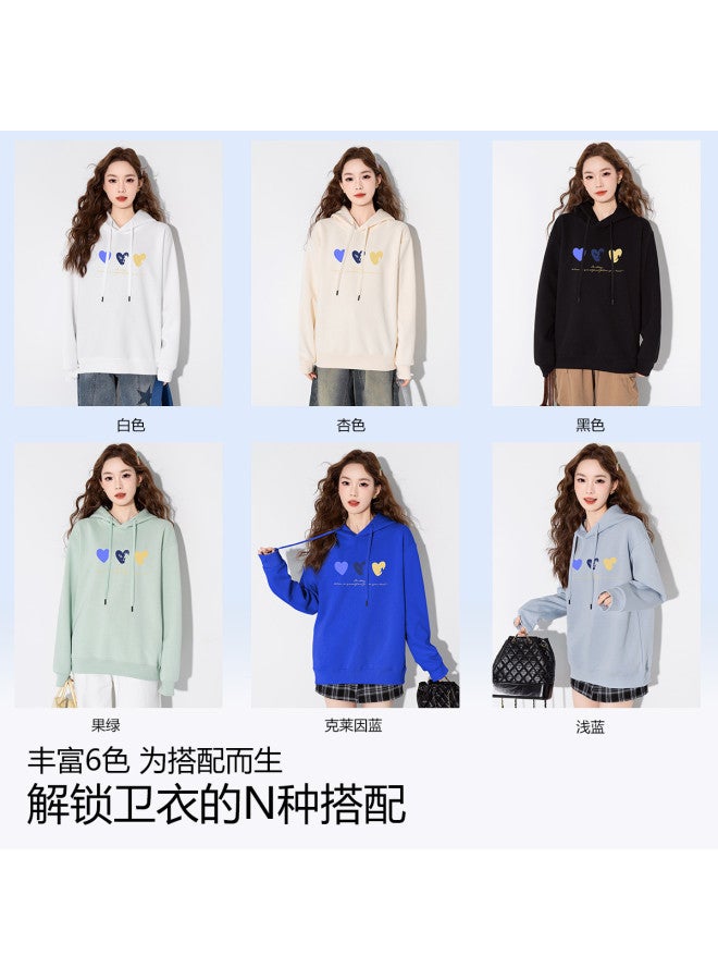 Baleno Women'S Autumn Sweet Hoodie With Heart Print, Simple And Stylish For Daily Commute, Fashionable Sports Women'S Hoodie - Image 4