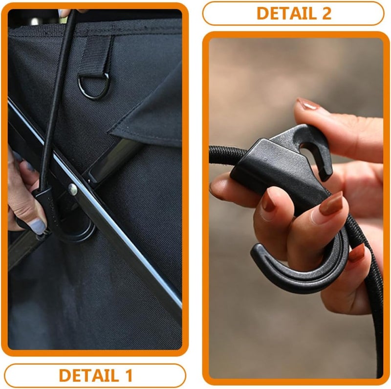 Elastic Bungee Cord with Hooks, Outdoor Camping Luggage Strap, Wear-Resistant Stretch Rope for Securing Gear and Tarp Binding - Image 3