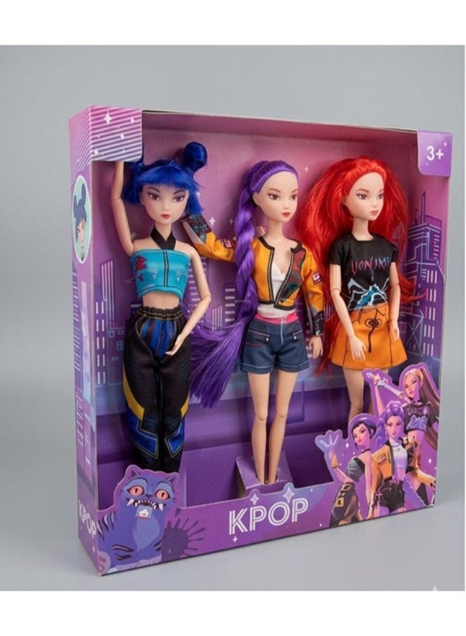 KPOP Figures Kpop Demon Hunters Action Figure Home Decor Desk Ornament For Hunters Fans 3 pcs set - Image 1