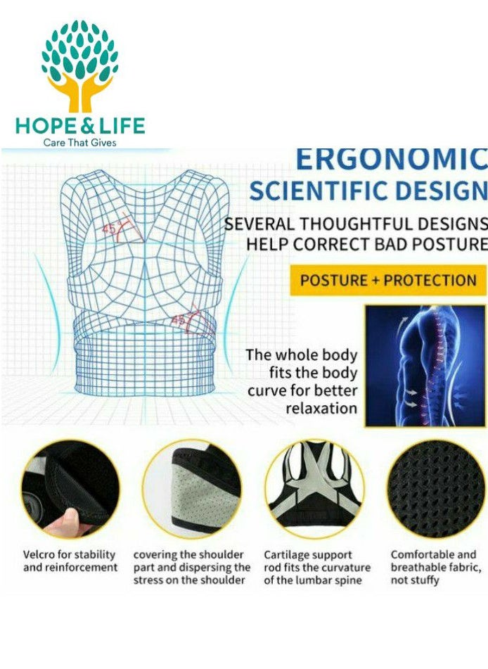 Hope And Life - A Back And Shoulder Support Corset That Helps Correct Poor Spinal Posture - Size XXL - Image 1