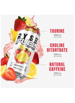 RYSE Fuel Energy Drink 200mg Natural Caffeine Strawberry Squeez Pack Of 12  - Image 3