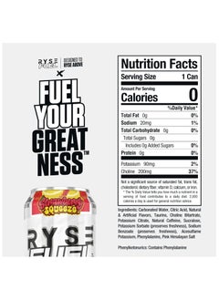 RYSE Fuel Energy Drink 200mg Natural Caffeine Strawberry Squeez Pack Of 12  - Image 2
