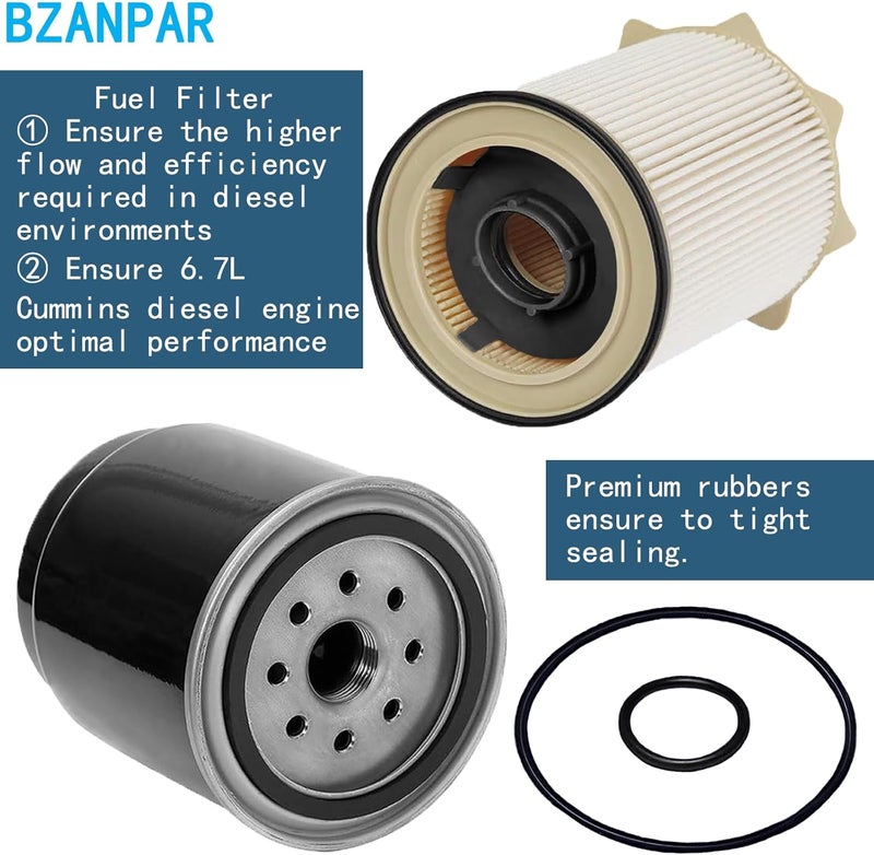 BZANPAR Fuel Filter Water Separator Set for Dodge Ram 2500 3500 4500 5500 6.7L Cummins Turbo Diesel Engines (2013-2018) - Image 5