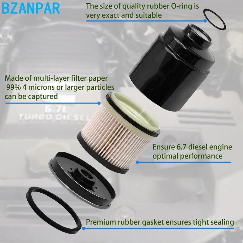 BZANPAR Fuel Filter Water Separator Set for Dodge Ram 2500 3500 4500 5500 6.7L Cummins Turbo Diesel Engines (2013-2018) - Image 3