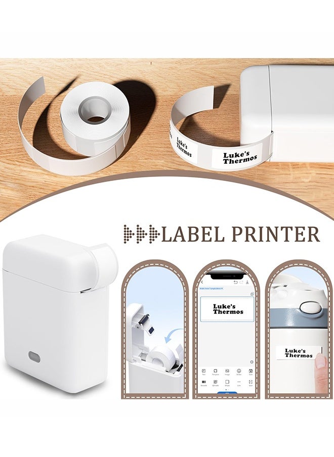 Generic Label Maker Machine, Thermal Label Printer with Tape, Portable Bluetooth Mini Label Printer, Smart Phone Handheld Thermal Sticker Small Labeler Font Icon Inkless for Home Office  - Image 2