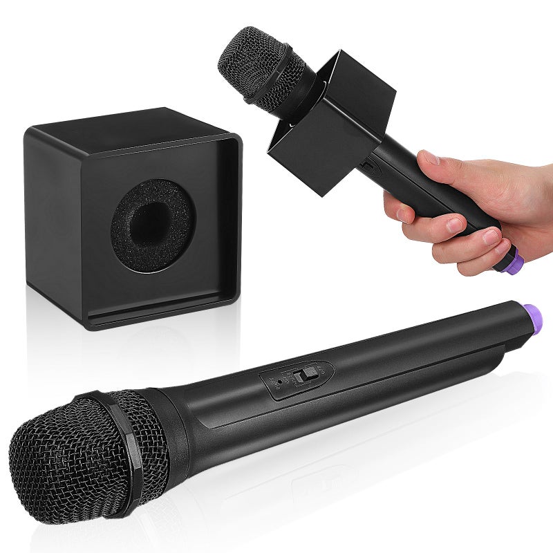 JOINPAYA Fake Microphone Props for Kids Plastic Microphone Toy with Flags Square Cube Station Pretend Play Mic Prop for Karaoke Interview Reporter Host Party Accessory - Image 3