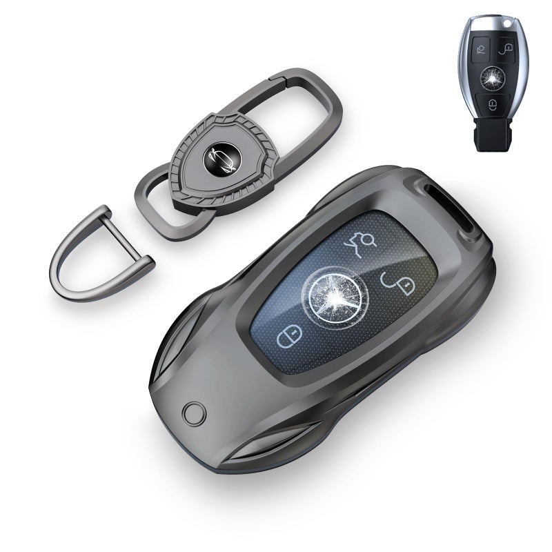 saxsion for Benz CLS CLA CLK AMG CLK GLC GLE GLS SLK ML SL SLK A B C E R S G Smart Remote Key Case Shell (Classic Blackï¼Œfor Benz-B) - Image 1