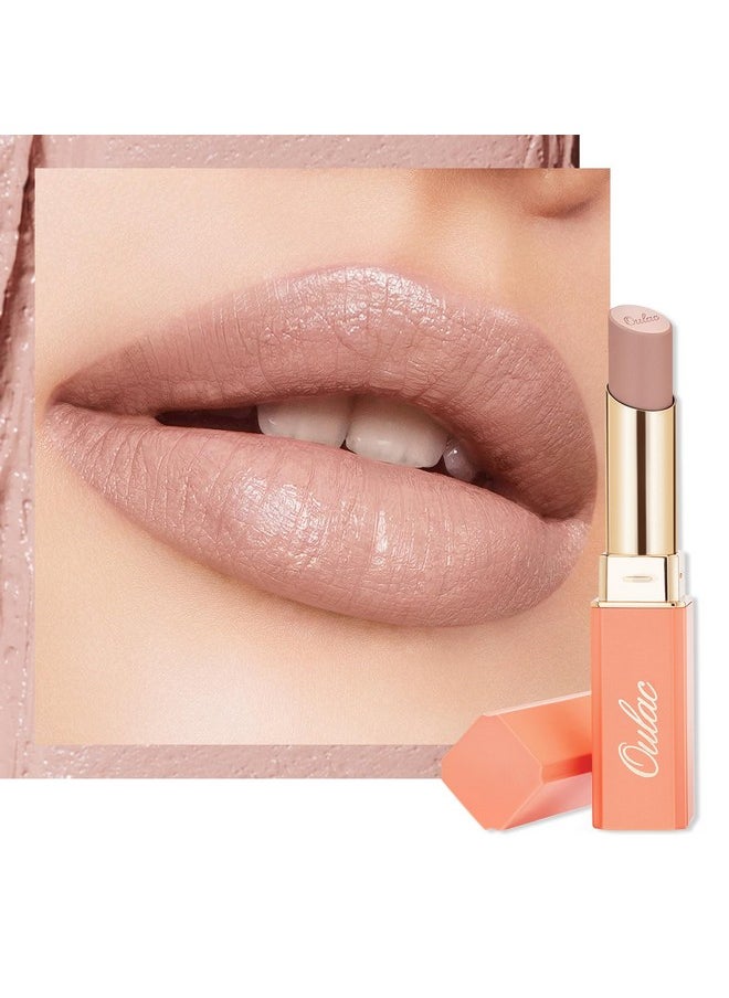 Oulac Cream Lipsticks For Women Nude Long Lasting Hydrating Lipstick Full Coverage Lip Color Moisturizing Satin Finish Creamy Infused With Hyaluronic Acid Vegan Gluten Free Sg01 Bare  - Image 1