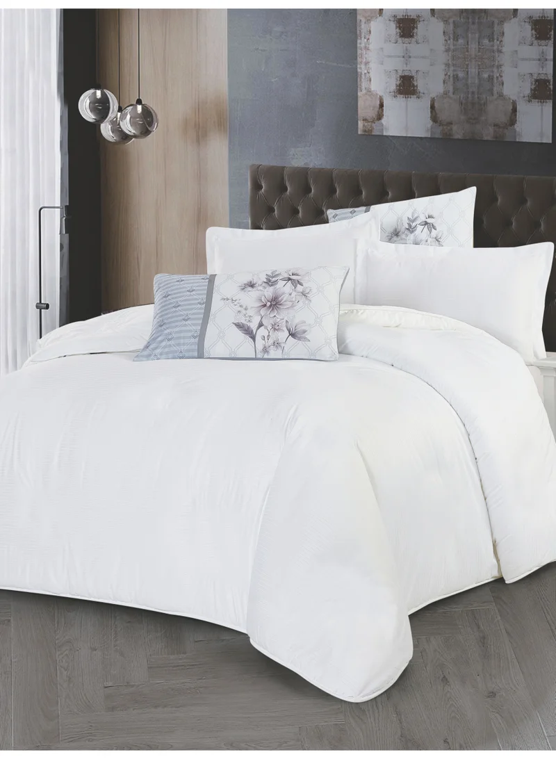 Donetella Duvet Set 4-Pcs Single Size Striped Microfiber Bed Set With 1 Duvet Cover Fits -100 x 200cm- 1 Fitted Sheet 1 PillowSham And 1 Pillowcases(Without Filler)